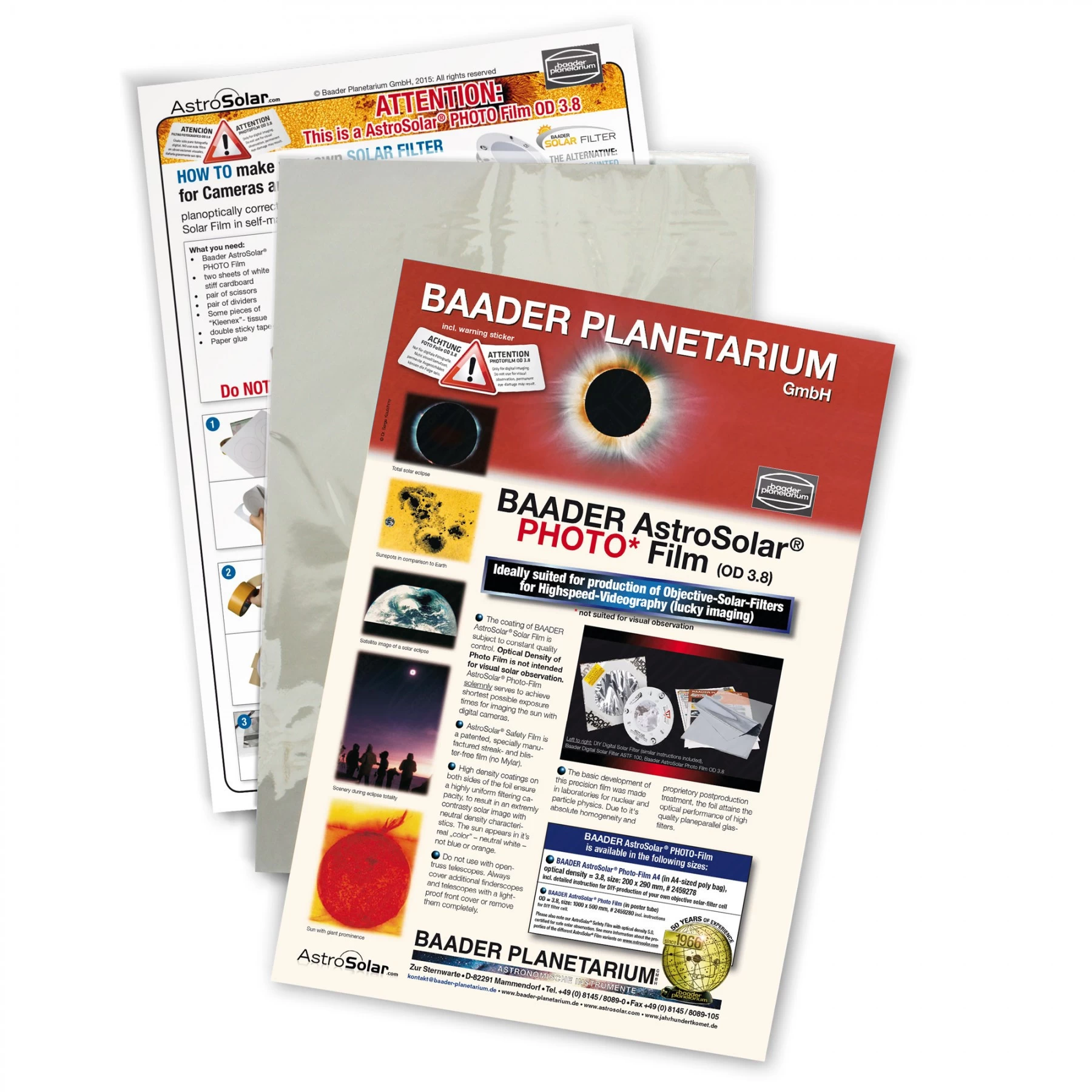 Baader Astro solar foil ND3.8 (photo) - 10x14 cm Baader Astro solar foil ND3.8 (photo) - 10x14 cm