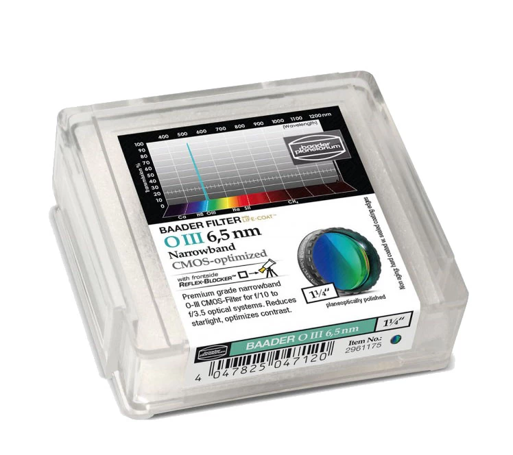 Baader narrowban OIII filter 6.5 nm (1.25") Baader narrowban OIII filter 6.5 nm (1.25")