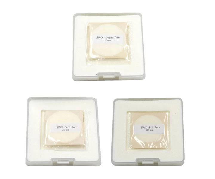 ZWO SHO keskenysávú szűrő készlet - 7 nm (36 mm) ZWO SHO keskenysávú szűrő készlet - 7 nm (36 mm)