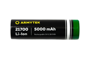 Armytek 21700 Litium-ion akku 5000 mAh (védelem nélküli)